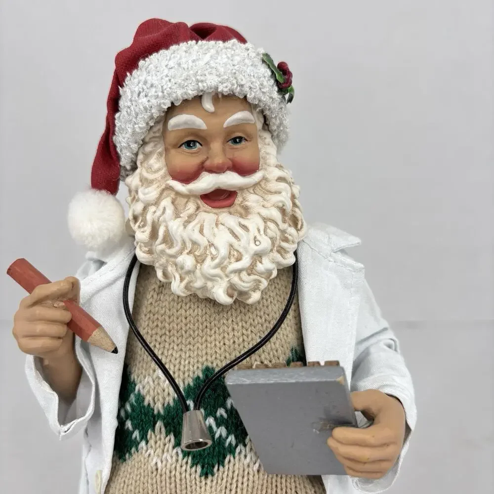 Clothtique Doctor Santa 1997 Possible Dreams 10 Inch Stethoscope Clipboard‎ VTG